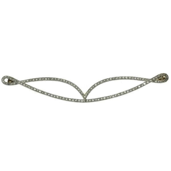 Elegant Art Deco platinum rose cut diamond pin (image 2 of 11)